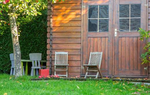 Wooden garden tool shed beautiful park puzzle