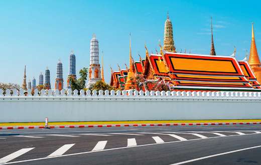 Nice building colors under blue sky