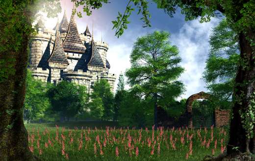 Fairy tale castle from woods