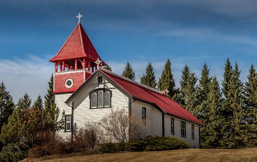 Historic pine creek church Alberta Canada