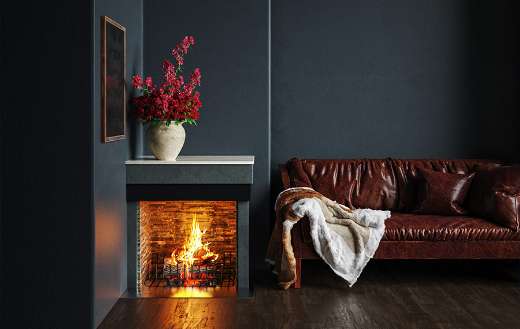 Luxurious modern dark living room interior