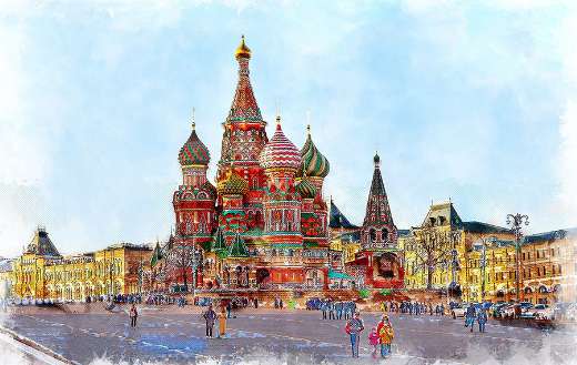 Moscow saint basil's painting
