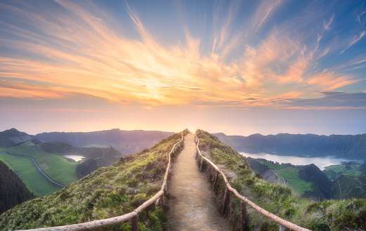 Mountain landscape of Ponta Delgada Azores