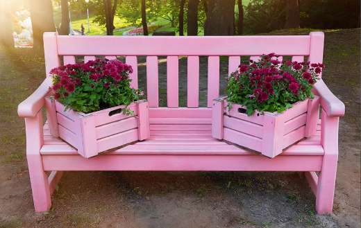 Pink bank in the park online