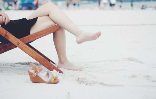 Woman beach relax chair