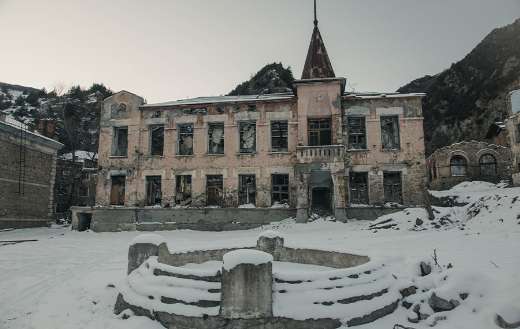 Abandoned concrete building