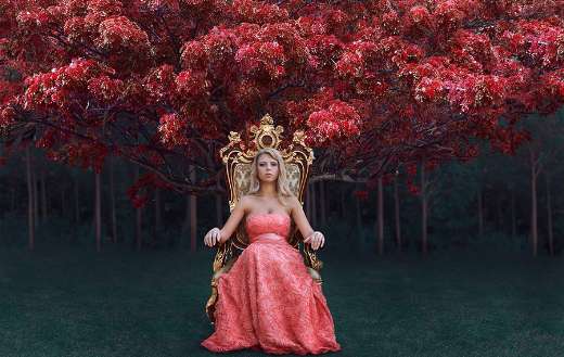 Fantasy concept of queen magical throne