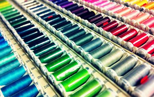 Colourful sewing thread puzzle