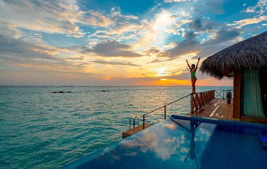 Infinity pool near beach