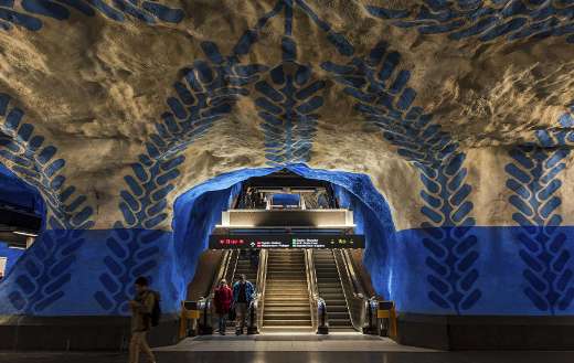 Underground train metro Stockholm station