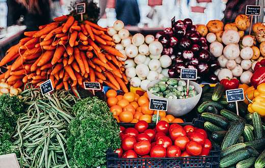Variety of vegetables on display