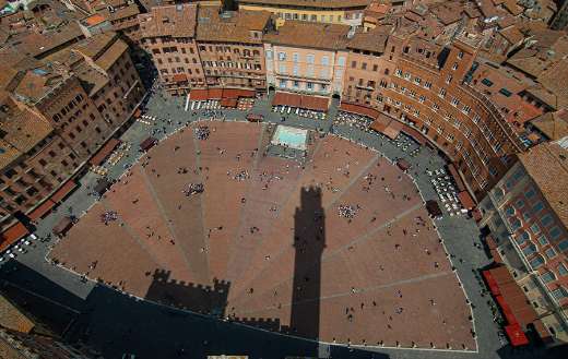 Aerial view stadium Siena Italy