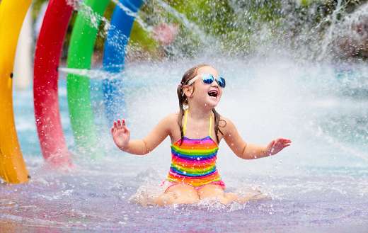 Kid play in aqua park puzzle