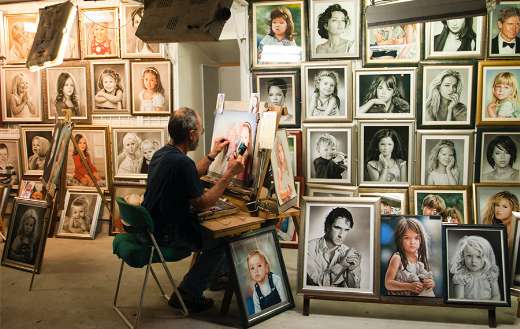 Man painting insideroom