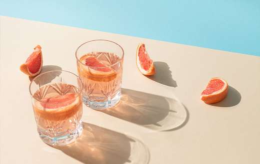 Two glass drink grapefruit