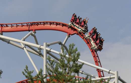 Far picture roller coaster rails