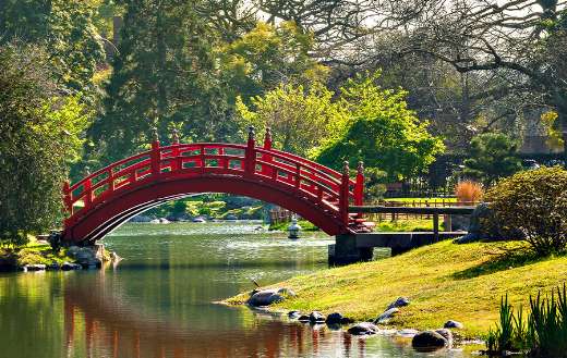 Japanese red curve bridge