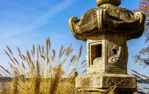 Old Japanese shrine at garden