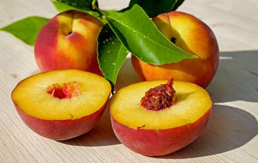 Sliced ripe peaches fruits online