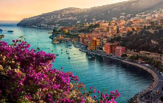 Villefranche sur Mer in the evening