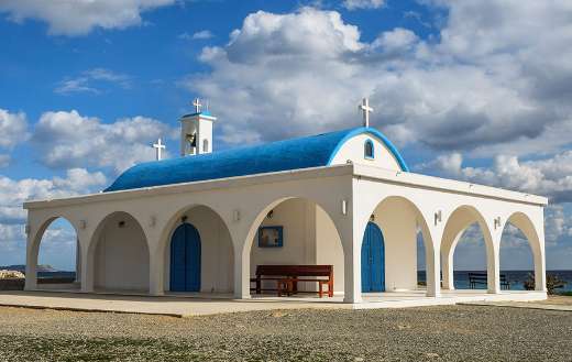 Church building white blue color