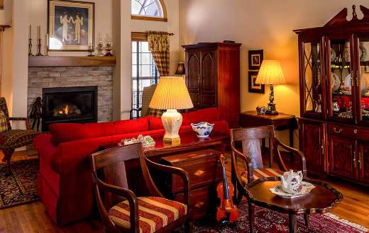 Cozy family living room with antique furniture