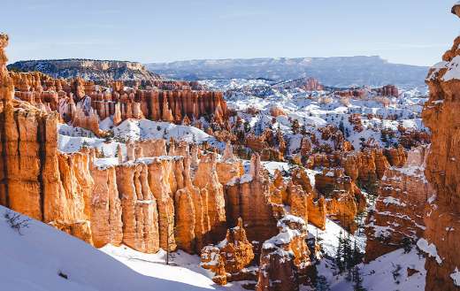 USA canyon area winter time