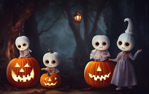 Halloween ghost forest puzzle