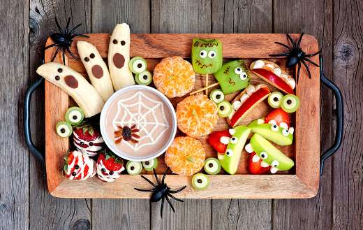 Healthy halloween fruit snacks