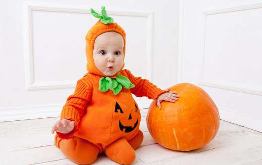 Baby in costume for halloween