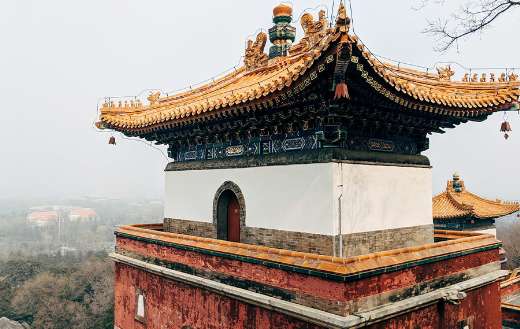 Close up architecture asian building