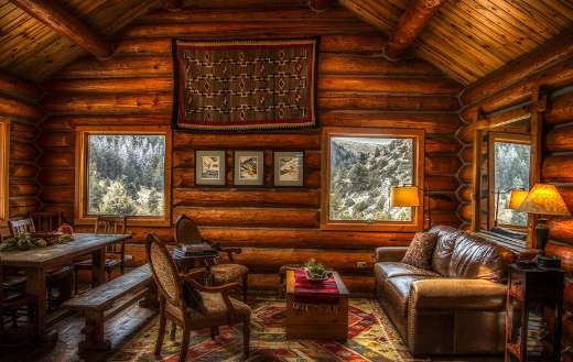 Log cabin inside interior online