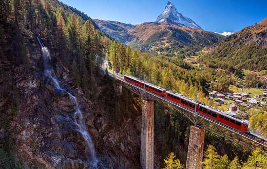 Swiss alps with Gornergrad tourist train