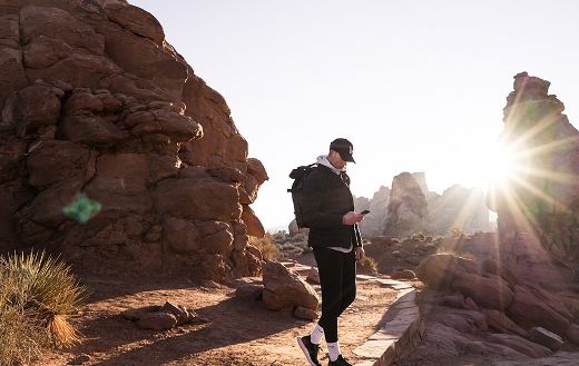 Man hiking travel puzzle