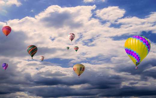 Balloons flying in the sky