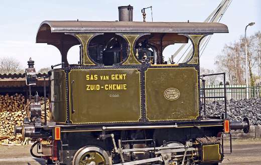 Historical steam locomotive firebox