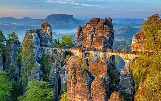 Bastei bridge rock formation