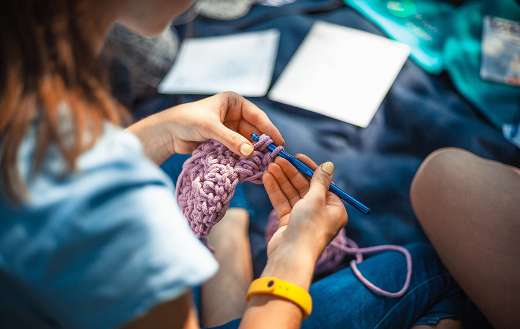 Knitting needle work