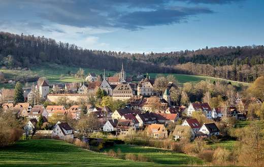 Monastery houses and landscape