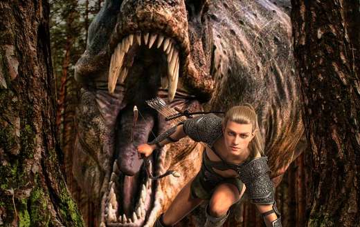 Dino warrior man woods