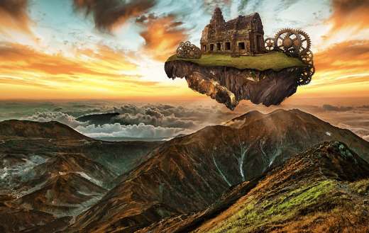 Fantasy floating building