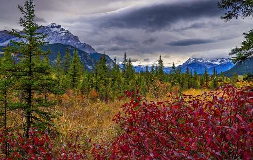 Colorful surrounding mountain
