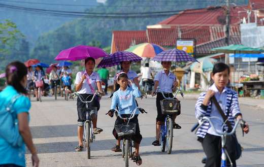 Countryside students biking