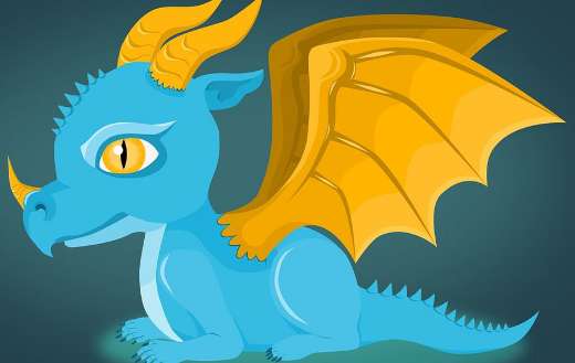 Baby dragon blue puzzle