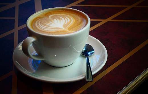 Close up cappuccino coffee