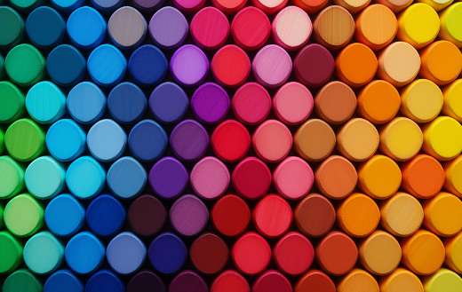 Colorful rainbow crayons