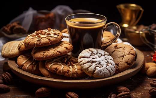 Cookies biscuits and coffee