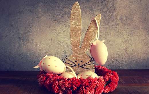 Easter bunny and eggs decoration