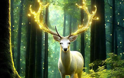 Ai generated deer lightning antlers