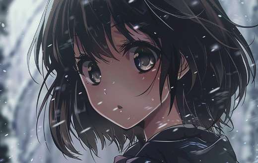 Anime picture girl black clothes